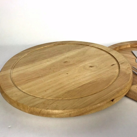 Charcuterie board Grazing Wood Set utensils 10 in round - Picture 4 of 8
